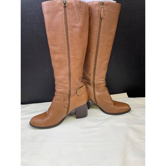 Franco Sarto Womens Brown Pebbled Leather Heeled Boots Size 8M SKU 6723 - Picture 3 of 9